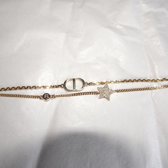 Dior Gold CD Logo Star Crystal Bracelet - Picture 6 of 12